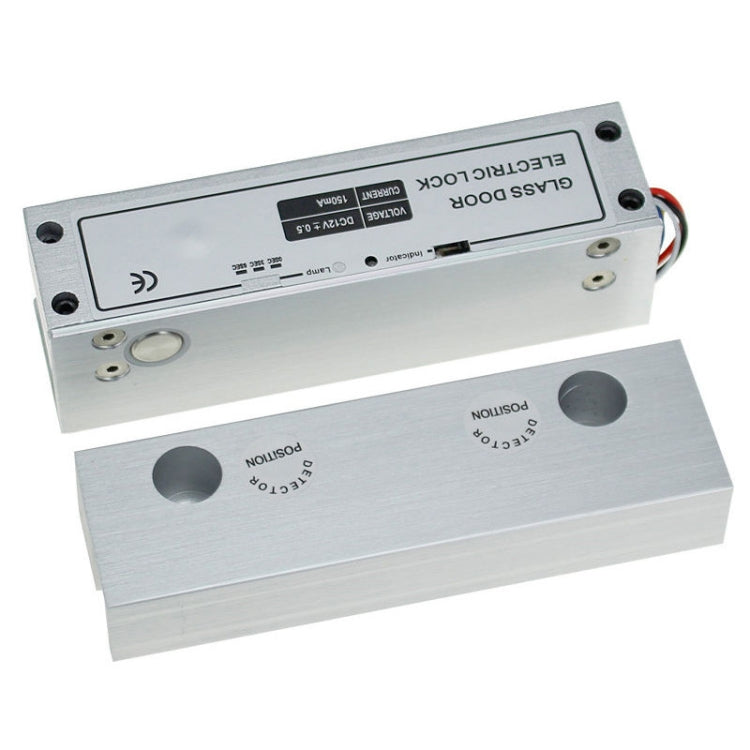 Top And Bottom Frameless Glass Door Aluminum Alloy Electric Mortise Lock(Right) by bashfashion