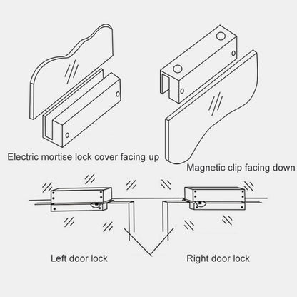 Top And Bottom Frameless Glass Door Aluminum Alloy Electric Mortise Lock(Left) by bashfashion