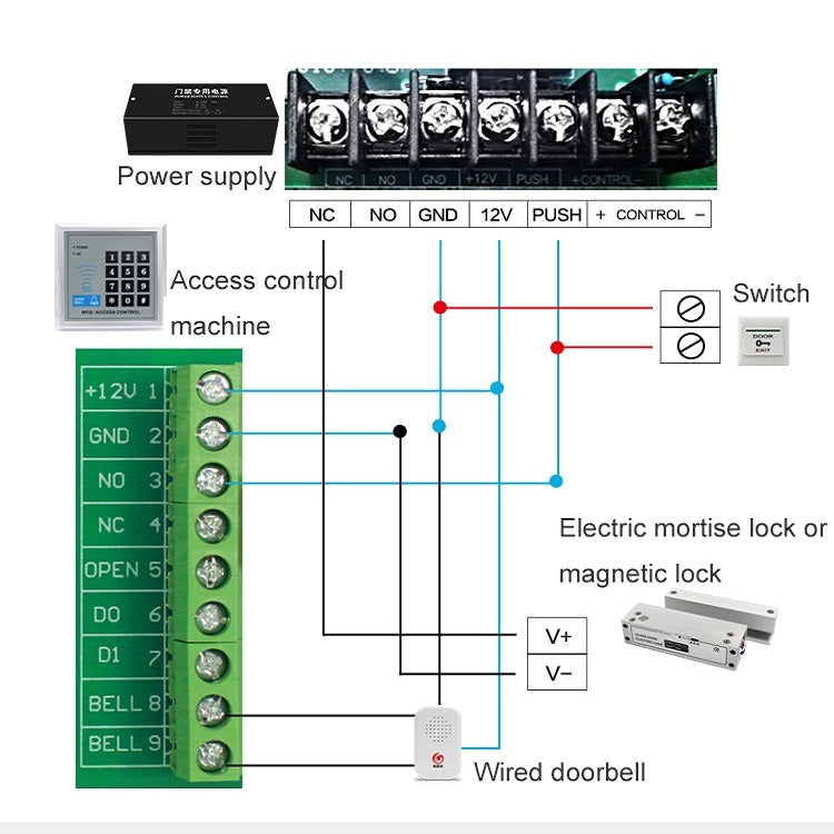 Top And Bottom Frameless Glass Door Aluminum Alloy Electric Mortise Lock(Right) by bashfashion