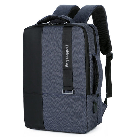 140 Large-capacity Business Commuter Laptop Backpack with USB Charging Interface(Blue) by bashfashion