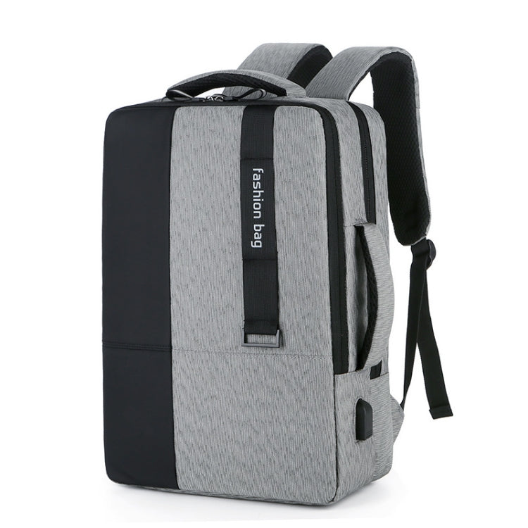 140 Large-capacity Business Commuter Laptop Backpack with USB Charging Interface(Grey) by bashfashion