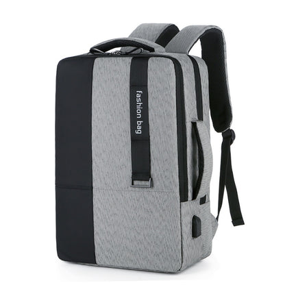 140 Large-capacity Business Commuter Laptop Backpack with USB Charging Interface(Grey) by bashfashion