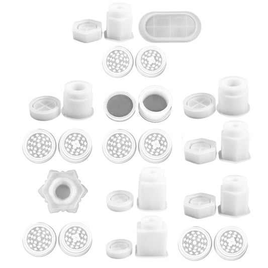 DIY Crystal Epoxy Silicone Mold Combination Set, Shape: Lotus Storage+Grinding Device by bashfashion