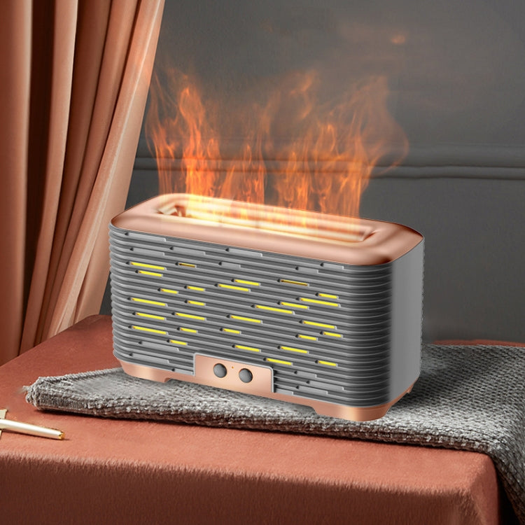 350ml Simulated Flame Aromatherapy Humidifier With Timing Function(Gold) by bashfashion