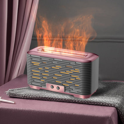 350ml Simulated Flame Aromatherapy Humidifier With Timing Function(Rose Gold) by bashfashion