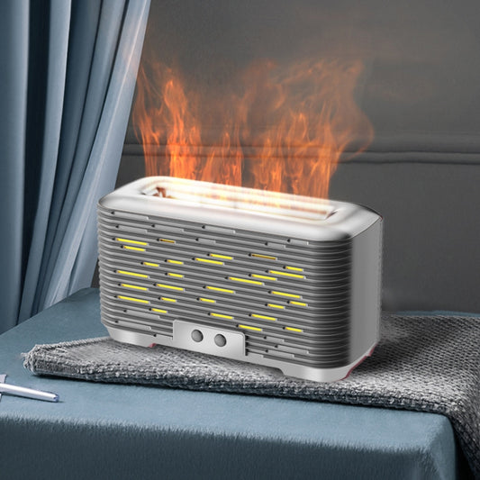 350ml Simulated Flame Aromatherapy Humidifier With Timing Function(Silver) by bashfashion
