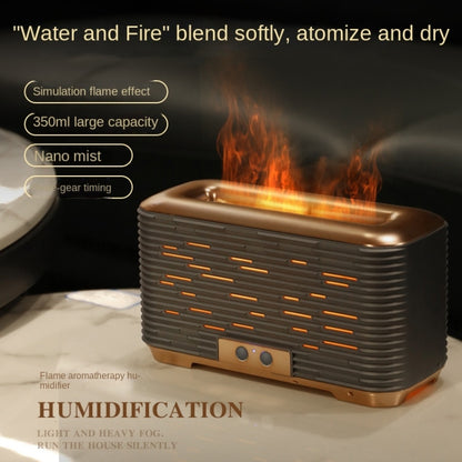 350ml Simulated Flame Aromatherapy Humidifier With Timing Function(Silver) by bashfashion