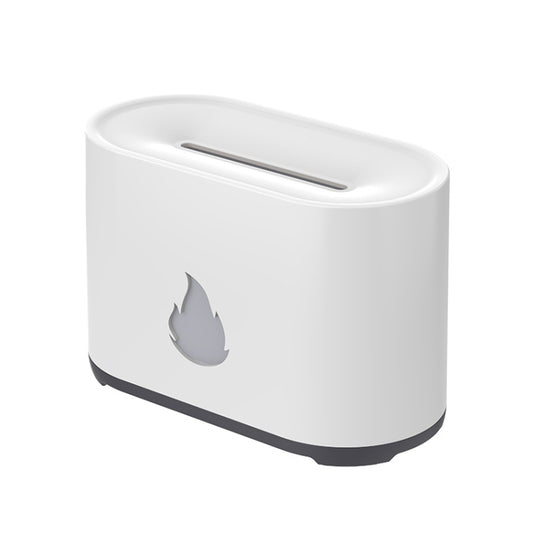 200ML Simulation Flame Aromatherapy Diffuser Humidifier Ultrasonic Air Purifier(White) by bashfashion