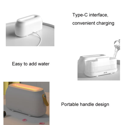 Simulation Flame Aromatherapy Humidifier Bedroom Ambient Light, Color: White by bashfashion