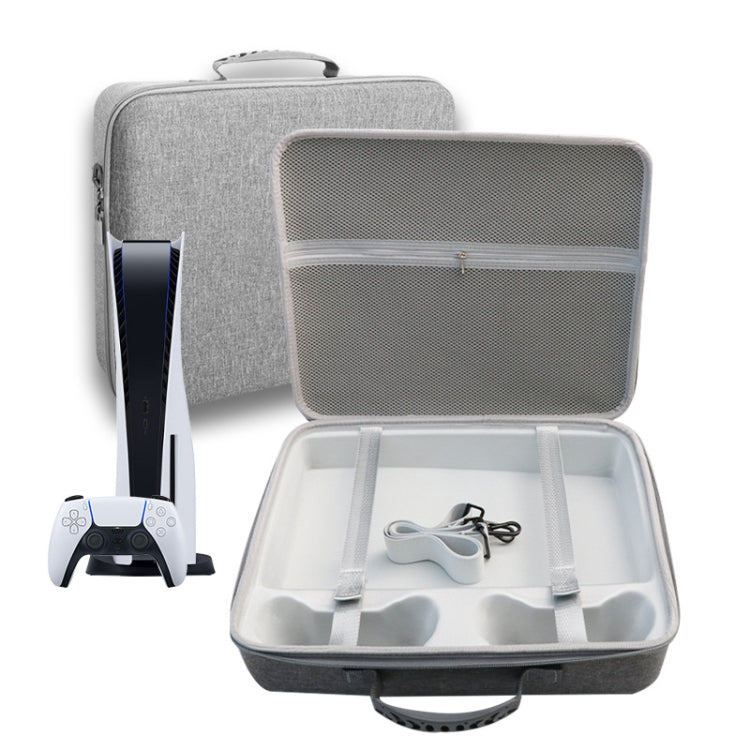 For PS5 Slim Game Console EVA Storage Bag Handbag Carrying Case(1959 Gray) by bashfashion