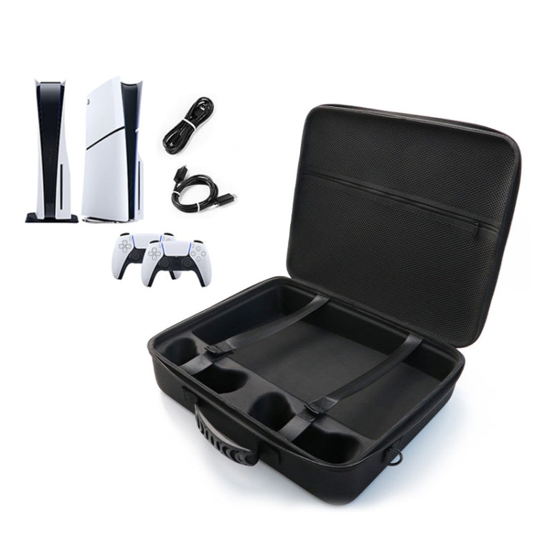 For PS5 Slim Game Console EVA Storage Bag Handbag Carrying Case(1959 Black) by bashfashion