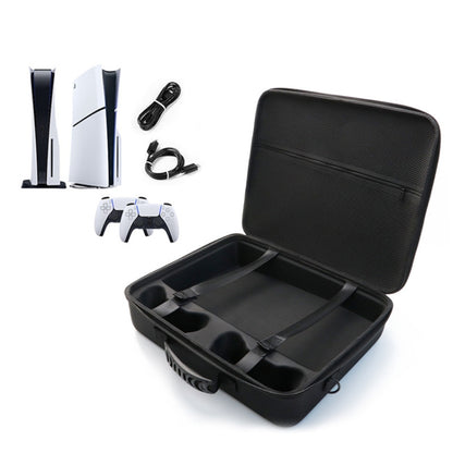For PS5 Slim Game Console EVA Storage Bag Handbag Carrying Case(1959 Gray) by bashfashion