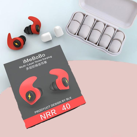 Anti-noise Sleep Earplugs Soundproof Earplugs(Red) by bashfashion