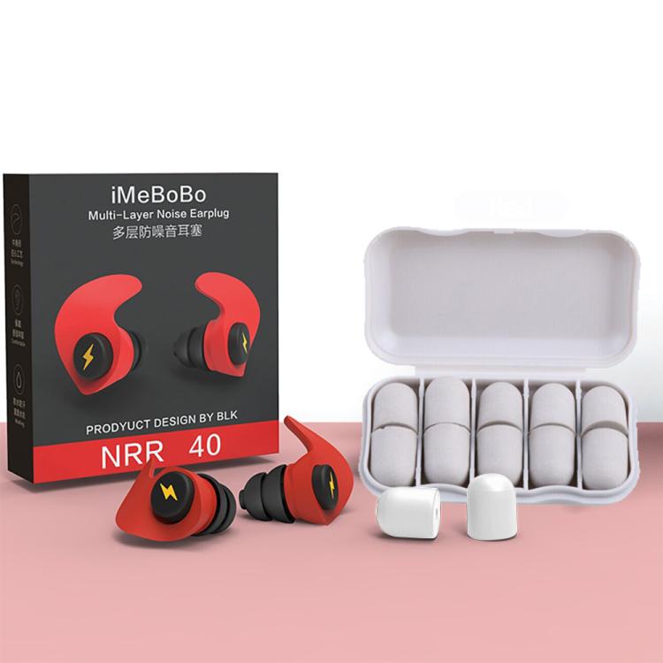 Anti-noise Sleep Earplugs Soundproof Earplugs(Red) by bashfashion