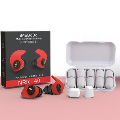 Anti-noise Sleep Earplugs Soundproof Earplugs(Red) by bashfashion
