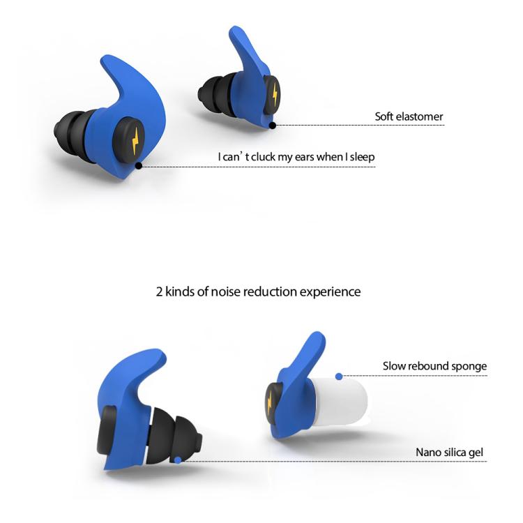Anti-noise Sleep Earplugs Soundproof Earplugs(Blue) by bashfashion