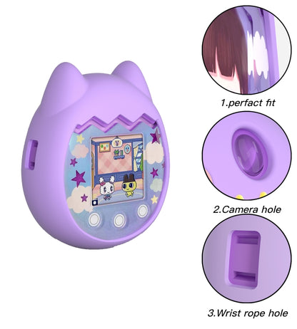 For Tamagotchi pix Silicone Cartoon Electronic Pet Protective Case(Purple) by bashfashion
