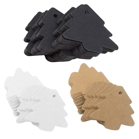 6 Sets DIY Christmas Tree Elevator Retro Card Labels Wedding Party Process Clip Stickers(Black) by bashfashion