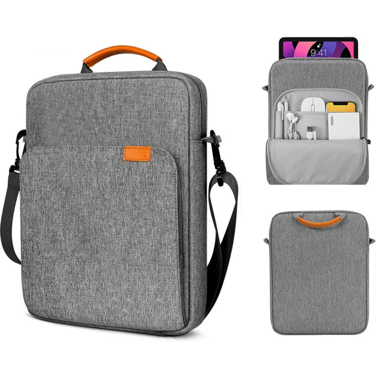 Vertical Laptop Bag Handheld Shoulder Crossbody Bag, Size: 13 Inch(Light Gray) by bashfashion