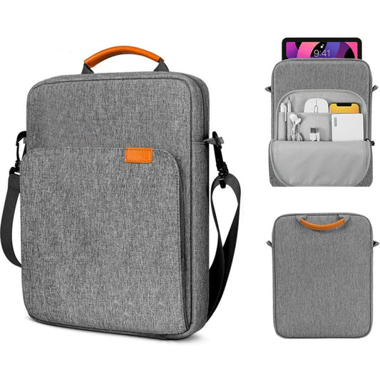 Vertical Laptop Bag Handheld Shoulder Crossbody Bag, Size: 9.7-11 Inch(Light Gray) by bashfashion