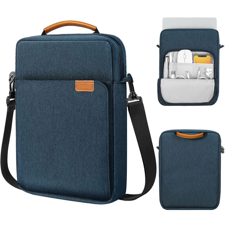 Vertical Laptop Bag Handheld Shoulder Crossbody Bag, Size: 9.7-11 Inch(Dark Blue) by bashfashion