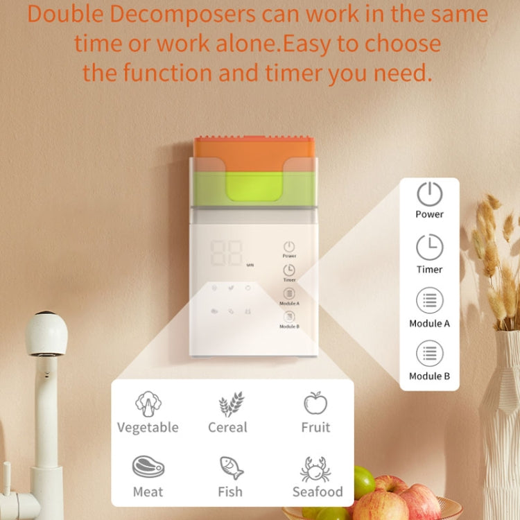 QX03 Home Two Bin Meat And Vegetable Cleaning Machine, US Plug(Neutral Machine) by bashfashion