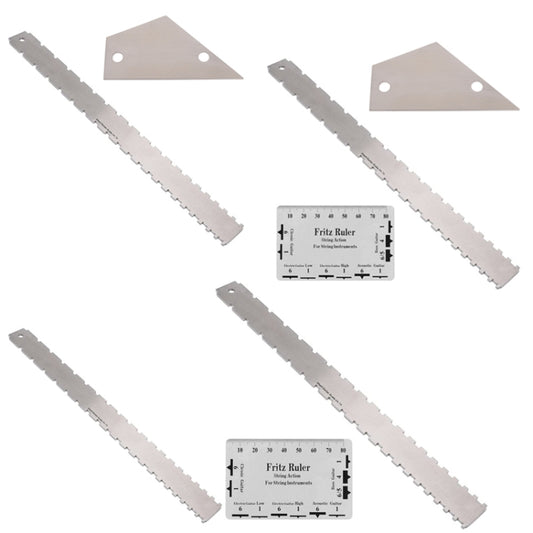 GNR3 Stainless Steel Measurement Bass Guitar Neck Ruler, Style: Double Teeth+String High Ruler by bashfashion