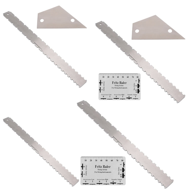 GNR3 Stainless Steel Measurement Bass Guitar Neck Ruler, Style: Double Teeth+Leveling Ruler+String High Ruler by bashfashion