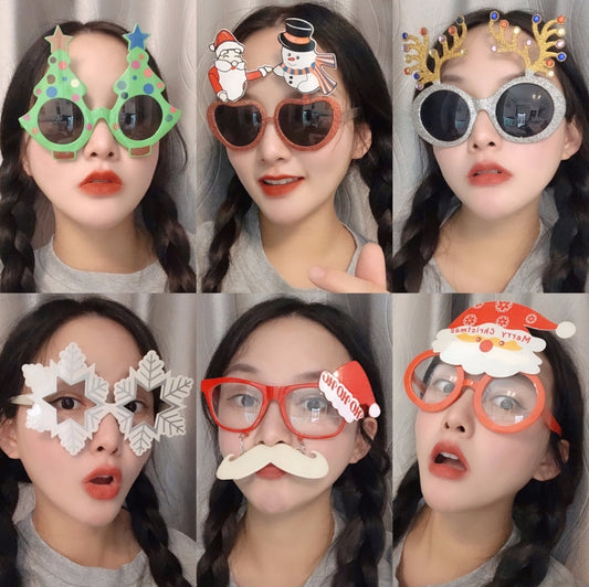 Christmas Weird Glasses Personalized Christmas Hair Clip, Color: Gradient Snowflake by bashfashion