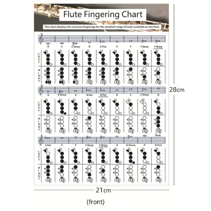 Coated Paper Flute Chord Fingering Practice Chart Staff Chord Fingering(Small) by bashfashion