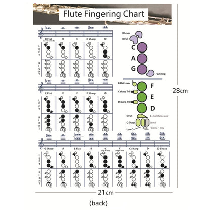 Coated Paper Flute Chord Fingering Practice Chart Staff Chord Fingering(Small) by bashfashion