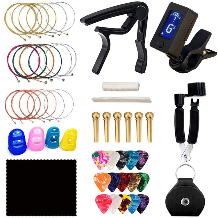 34 PCS / Set Folk Wood Bass Guitar Tuning Clip Tuner Instrument Set by bashfashion