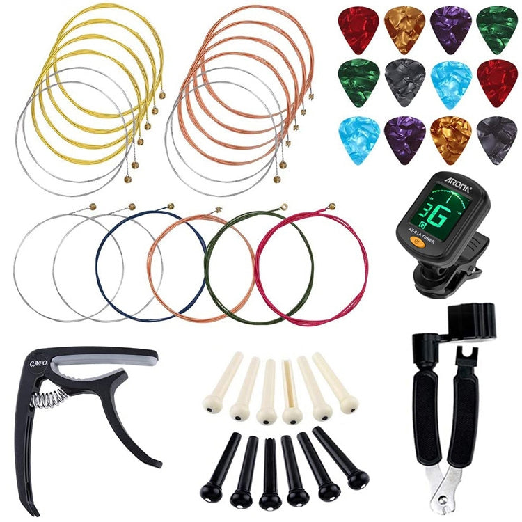 30 PCS / Set Folk Wood Bass Guitar Tuning Clip Tuner Instrument Set by bashfashion