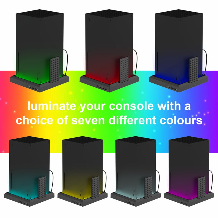 For Xbox Series X S Charging Cooling Fan Base RGB Colorful Light Charger Bracket by bashfashion