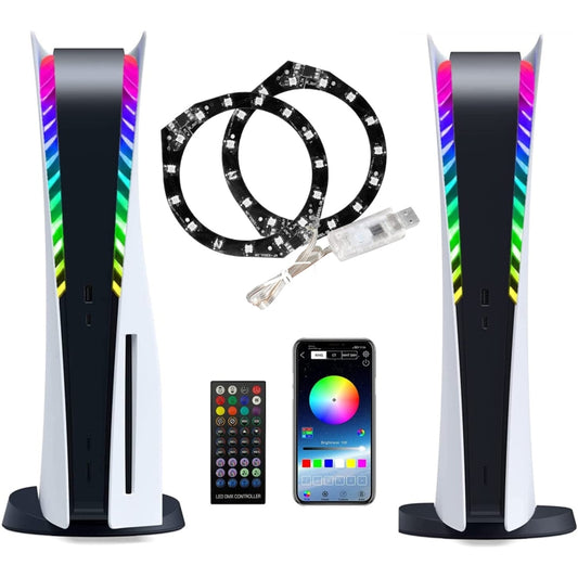 For PS5 RGB Lights Strips 8 Colors Multiple Decoration Led Lights with Remote Controller by bashfashion