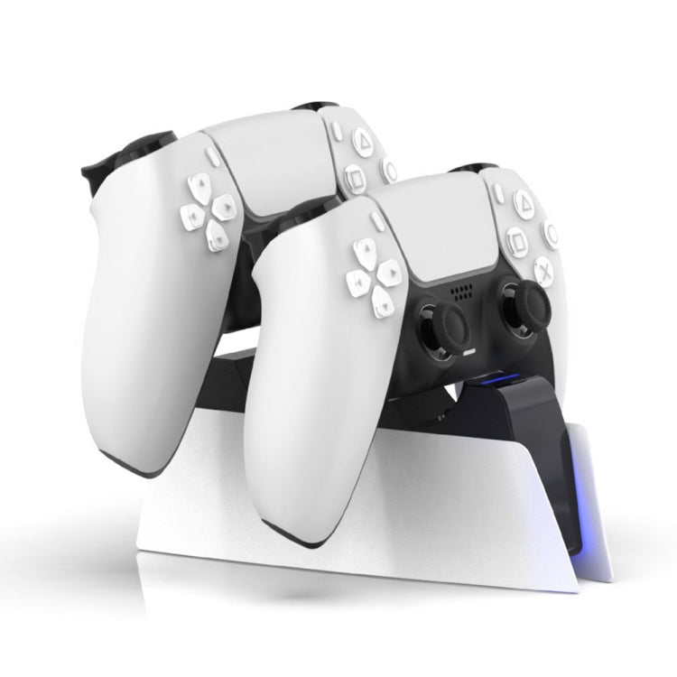 HONCAM For PS5 Gamepad Charger Dual Dock Charger(White) by HONCAM