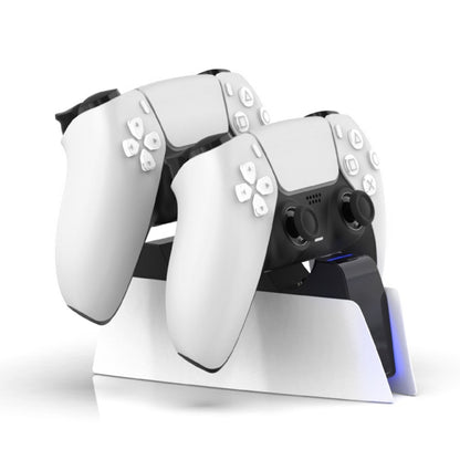 HONCAM For PS5 Gamepad Charger Dual Dock Charger(White) by HONCAM
