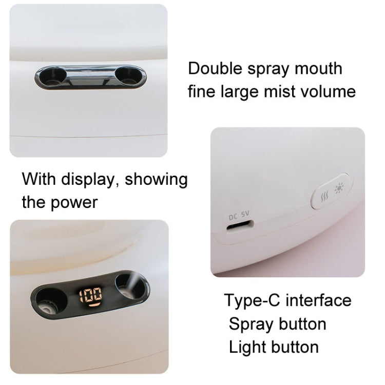 Rechargeable Moutain View Double Spray Aromatherapy Difusor Humidifier With Colorful Light(White) by bashfashion