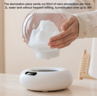 Rechargeable Moutain View Double Spray Aromatherapy Difusor Humidifier With Colorful Light(White) by bashfashion