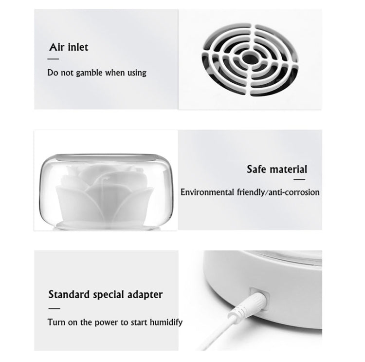 400ml Rose Aromatherapy Diffuser Timing Humidifier with Seven-color Light,CN Plug(White) by bashfashion