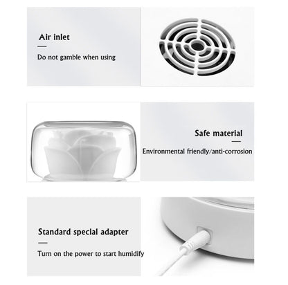 400ml Rose Aromatherapy Diffuser Timing Humidifier with Seven-color Light,CN Plug(White) by bashfashion