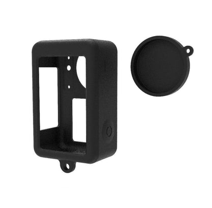 For DJI Osmo Action 3 Silicone Protective Case Lens Cap(Black) by bashfashion