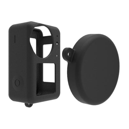 For DJI Osmo Action 3 Silicone Protective Case Lens Cap(Black) by bashfashion