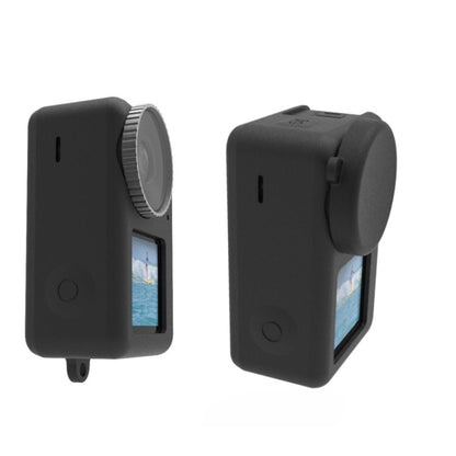 For DJI Osmo Action 3 Silicone Protective Case Lens Cap(Black) by bashfashion