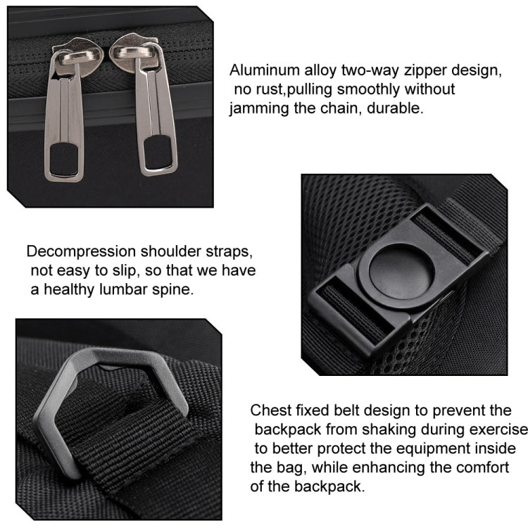 For DJI AVATA Storage Bag Hard Shell Waterproof Shoulder Bag Backpack(Brushed Gray) by bashfashion