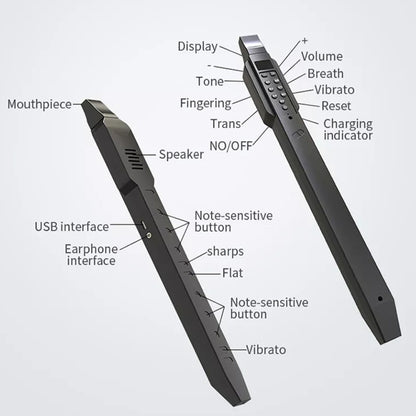 Mini Digital Electronic Saxophone Wind Instrument for Imitation of Various Musical Instrument Sounds(White English) by bashfashion