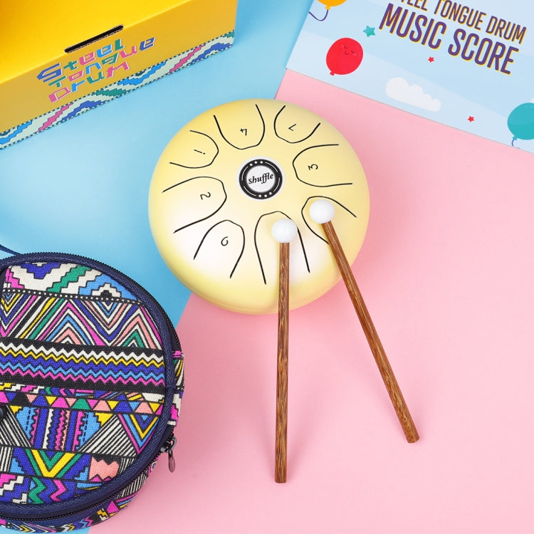 Shuffle SD-5 5.5 Inch Steel Tongue Carefree Empty Drum Percussion Instrument(Yellow) by shuffle