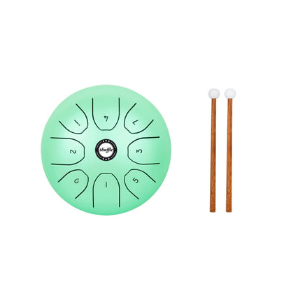 Shuffle SD-5 5.5 Inch Steel Tongue Carefree Empty Drum Percussion Instrument(Green) by shuffle