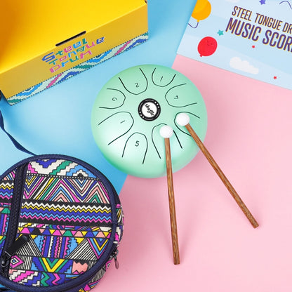 Shuffle SD-5 5.5 Inch Steel Tongue Carefree Empty Drum Percussion Instrument(Green) by shuffle