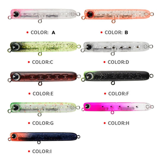 2pcs 4.8g 60mm Microbacter Pencil Top Horse Mouth Lure Bait Bionic Bait(A) by bashfashion